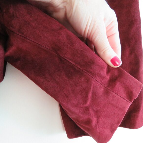 VINTAGE DANIER Deadstock Maroon Leather Suede High Waisted Shorts - Size 4 NWT - Picture 9 of 15